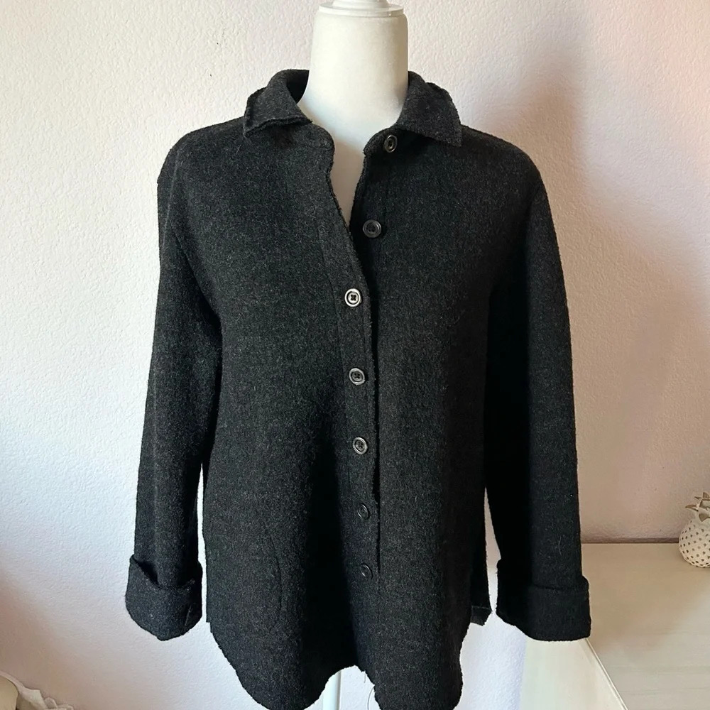 Cut Loose black 100% wool jacket button open front size XS but it runs big
